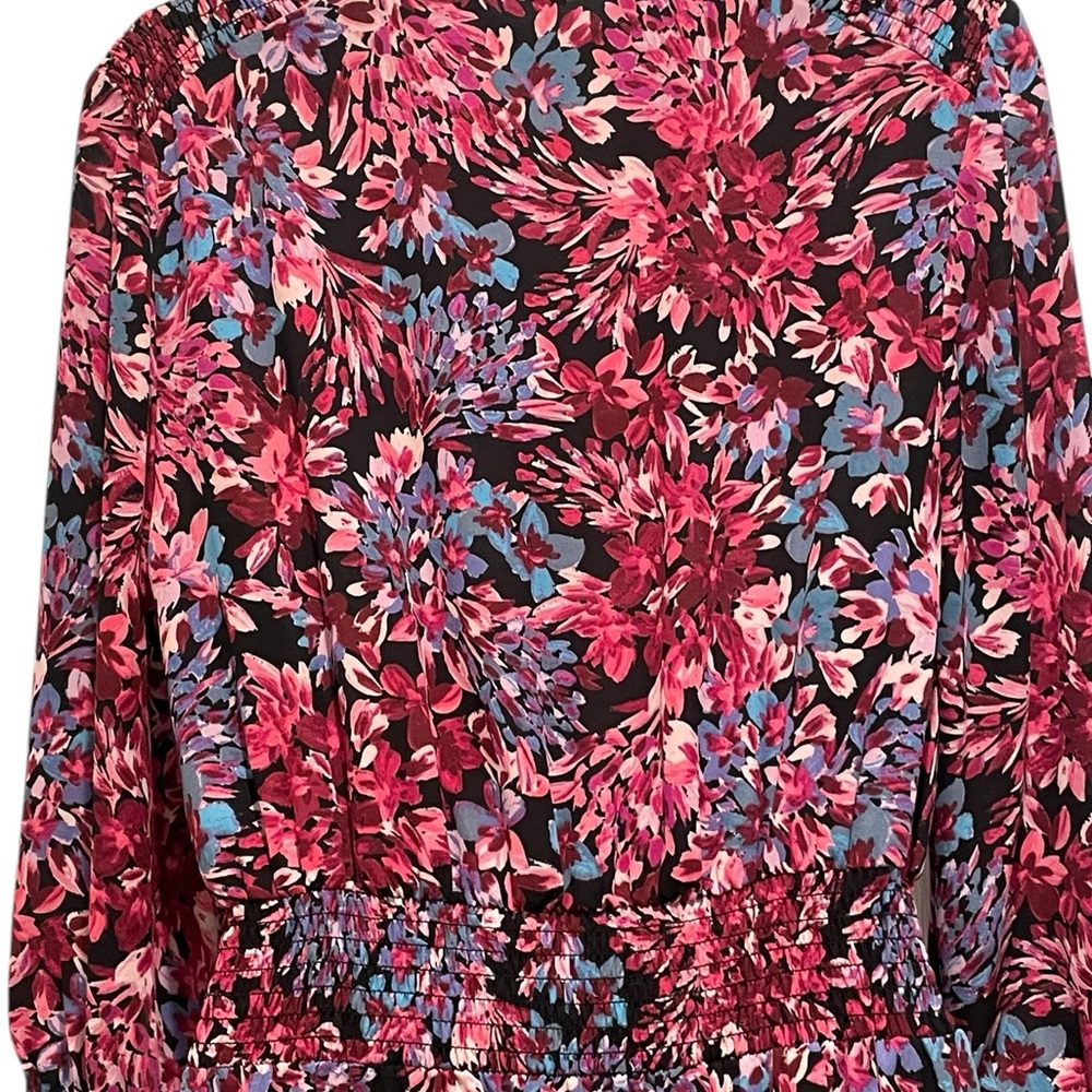 NANETTE LEPORE FLORAL HIGH-LOW LONG SLEEVE DRESS FLORAL MULTICOLOR SIZE 8 - Picture 11 of 16
